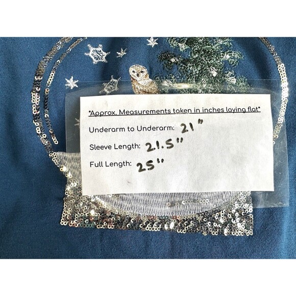 Margaux & Lexi Sweatshirt Women's Small Pullover Cardinal Owl Tree Blue - Picture 8 of 8